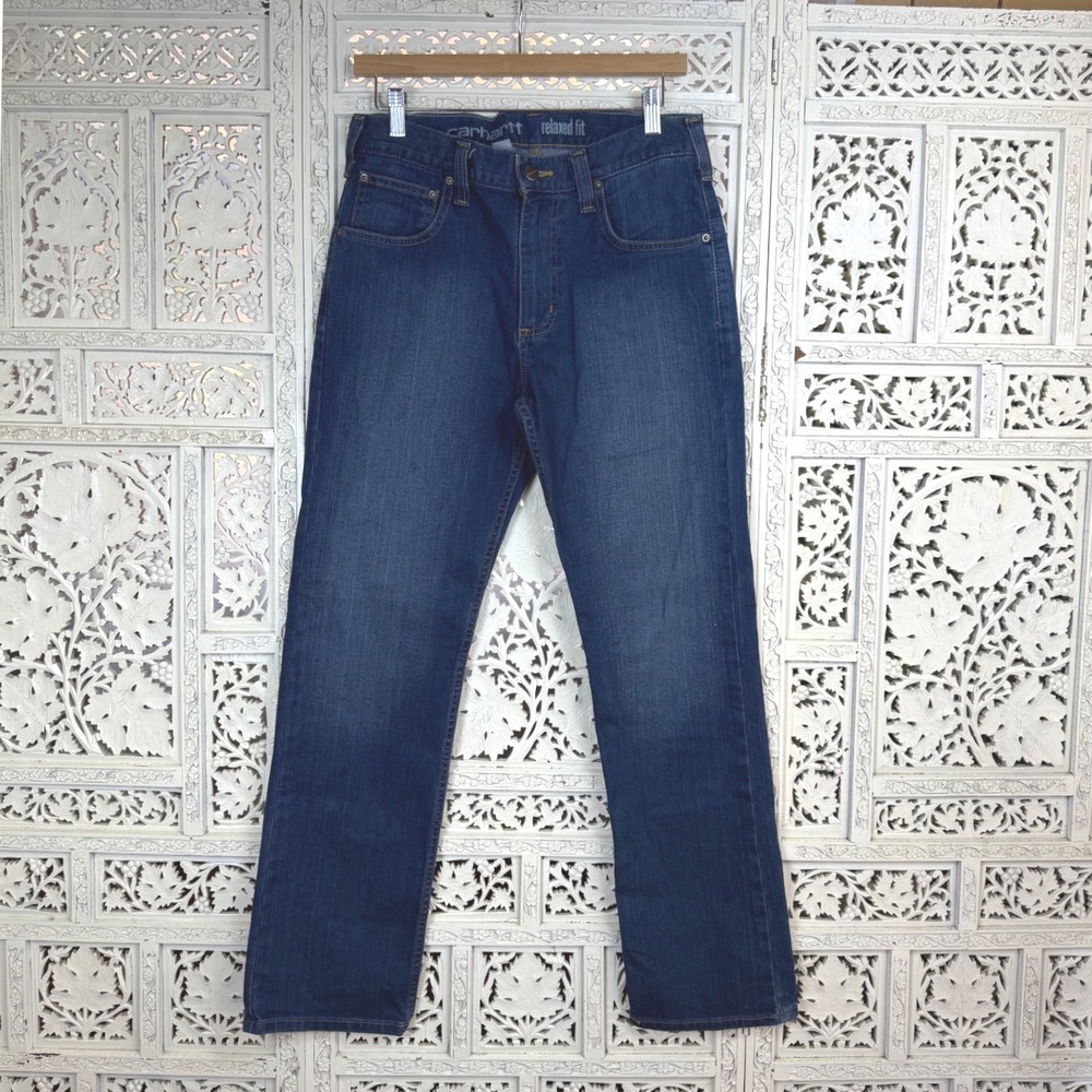 Carhartt Relaxed Fit Dark Wash Straight Leg Mens Jeans Sz 30x30‎